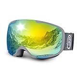 LEMEGO Skibrille Ski Goggles Snowboardbrille Doppel-Objektiv Anti-Fog Schneebrille OTG UV-Schutz Ski Schutzbrille Helm Kompatibel Snowboard Brille für Brillenträger Herren Damen