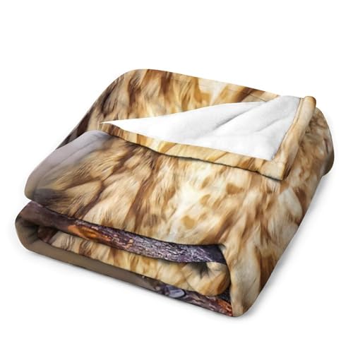 Couverture Polaire Douce Hibou : Plaid Flanelle Idéal à Offrir pour Lit - 4