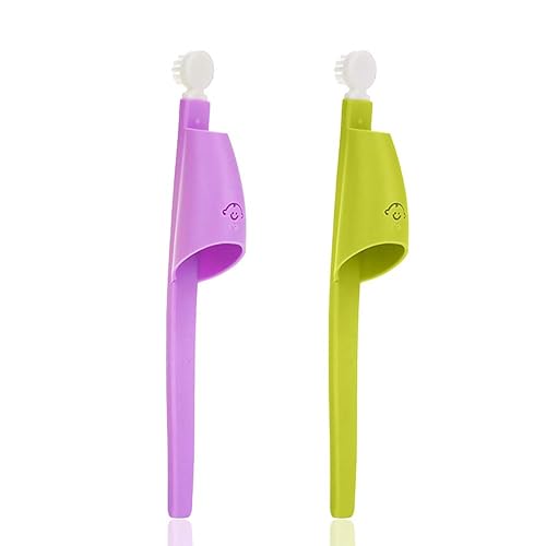 Baby Gifts - Cepillo de dientes de 3 caras, sin BPA, cerdas suaves de fácil agarre, cepillo de dientes manual para niños para necesidades