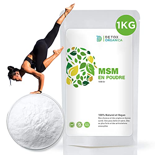 MSM Poudre 1kg Pure à 99,9%-Souffre Organique 100% Naturelle & Vegan-Soulage Arthrose et douleurs articulaires-Contre les carences en souffre-Produit en Allemagne Cover