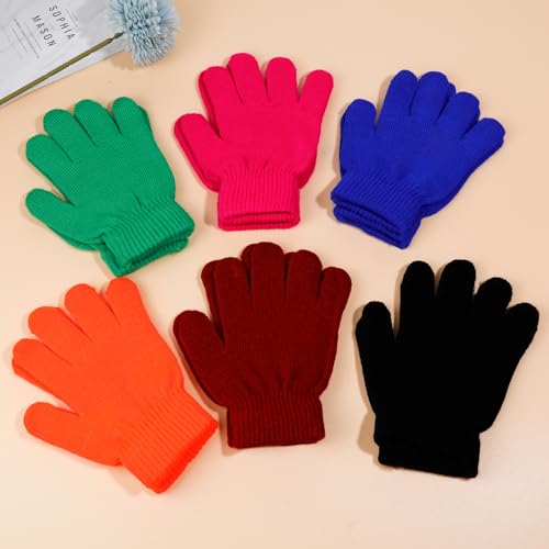 Image of ONESING 6 Pair Baby Gloves Toddler Gloves Toddler Winter Gloves Kids Gloves Winter Stretchy Knit Gloves for Kids Boys Girls