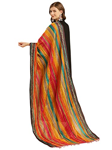Women's Tradition Leheriya Striped Crushed Dupatta Chunni Scarf2