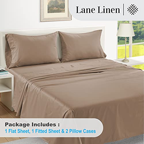 Image of LANE LINEN 100% Egyptian Cotton Full Size Bed Sheets, Machine Washable Naturally Temperature regulating Sustaibable No Pill Fade Resistant Full Size Sheets Set Cotton- Hazelwood