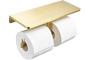 Double Roll Paper Towel Dispenser Holder, Home Bathroom Wall Mount Door Hinge Towel Racks