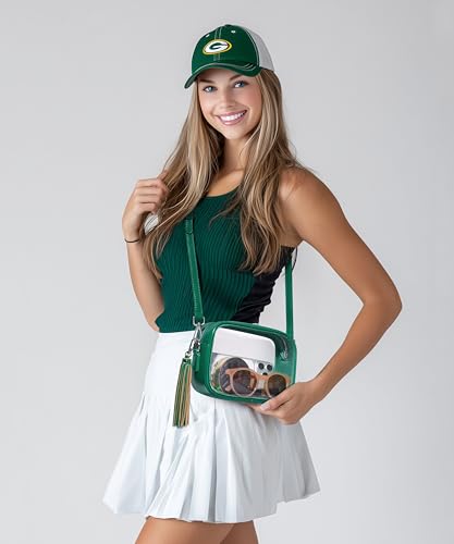 Image of Yarnic Clear Bag Stadium Approved, PVC Transparent Crossbody Purse Small Clear Crossbody Bag with Adjustable Shoulder Strap