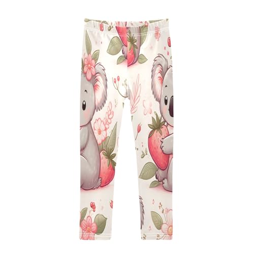 Toddler Girls Leggings Printed Yoga Pants Leggings Cartoon Strawberry Koala Bear for Kids