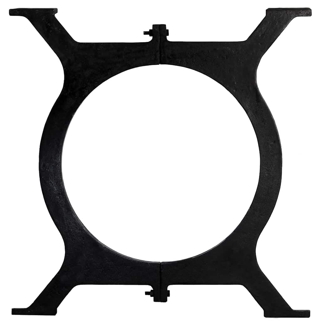 Nogi do stołu do jadalni, zestaw 2 sztuk, okrągły stelaż z litego żeliwa, 70 x 71 cm, czarny, wytrzymały do ciężkich blatów, polerowany i lakierowany, idealny do stolika kawowego i biurka