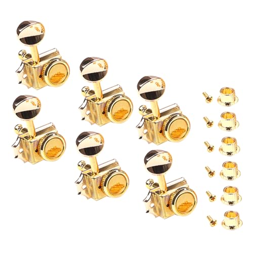 BESPORTBLE 6pcs String Correct Lock String Guitar Tuner Pegs Tuning Pegs Tuners Electric Guitar Parts Guitar Guitars Guitar Pegs Acoustic Guitar Tuning Guitar Accessories Metal Golden
