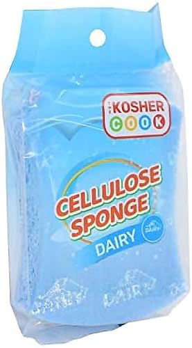 Image of Dairy Blue Dishwashing Sponges - Multifunctional Absorbent Cleaning Cellulose Scrub and Scouring Pad - Durable and Soft - Color Coded Home and Kitchen Accessories by The Kosher Cook