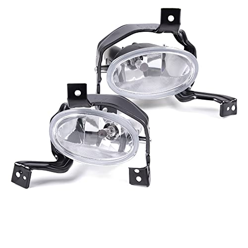 CNNELL Fog Lights Assembly Compatible with 2010 2011 Honda CR-V W/o Electroplating Ring(Clear lens)