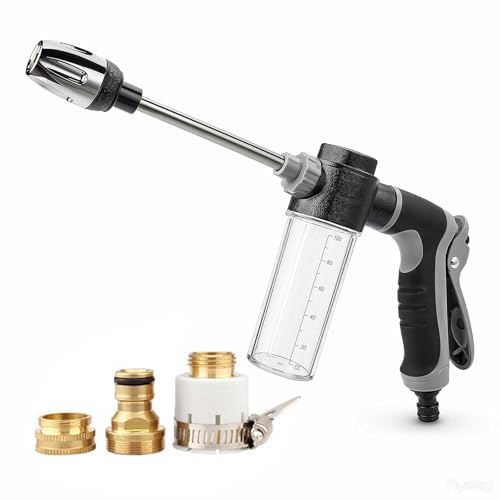 Heavy Duty Garden Hose Nozzle 2026 Upgraded High Pressure Water Cleaning Jet Multi-Function Sprayer for Lawn Yard Car Pet Driveway Universal Fit 3/4 Inch Thread No Electricity Needed