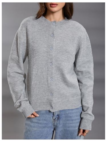 Image of SOLY HUX Women's Button Down Cropped Lightweight Cardigan Sweater Cute Fall Fashion 2026