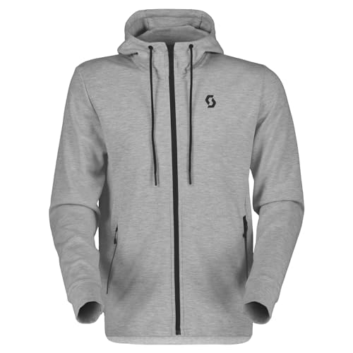 SCOTT CASUAL GIACCA MS TECH ZIP, GREY MELANGE, UOMO TAGLIA XL