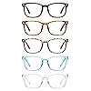 CCVOO 5 Pack Reading Glasses Blue Light Blocking, Filter UV Ray/Glare Computer Readers Fashion Nerd Eyeglasses Women/Men (*C1 Mix, 1.5)