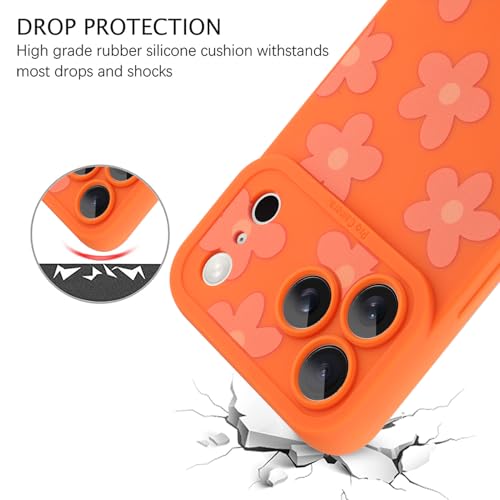 Image of ZIYE for iPhone 17 Pro Max Case Orange Flower Pattern Phone Case