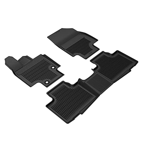 KIWI MASTER Floor Mats for 2020-2026 Toyota Highlander Custom Fit All Weather Car Mats Heavy Duty TPE Floor Liners Front & Rear 2 Row Black