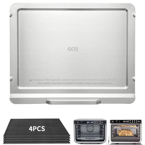 Image of GCQFZ Air Fryer Accessories for Ninja Foodi XL Pro Air Fry Oven DT201 DT251, 108SH200 Crumb Tray Drip Pan Stainless Steel with 4 Reusable Oven Liners, Replacement Parts for Ninja Foodi 10-in-1 Oven