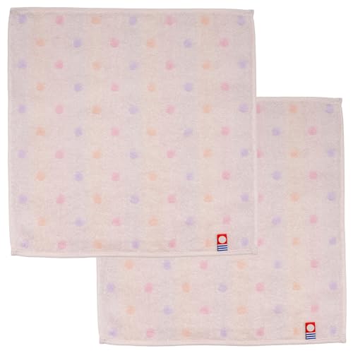 ニシオ(Nishio) 今治タオル 認定 ハンドタオル レディース 2枚セット 日本製 綿100% 25cm 両面パイル 吸水 水玉 模様 ドット ストライプ 婦人今治タオルハンカチ ピンクギフト プレゼント 敬老の日