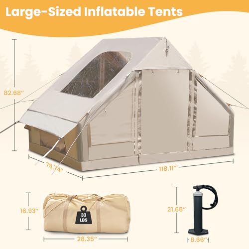Carpa inflable para camping 4-6 personas beige miniatura 6