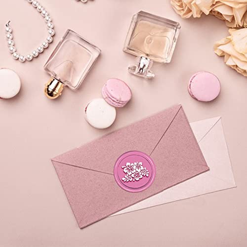 CRASPIRE Flower Wax Seal Stamp Hibiscus Wax Stamp 30mm/1.18inch Removable Brass Head Sealing Stamp with Wooden Handle for Invitation Envelope Cards Gift Scrapbooking - Image 3