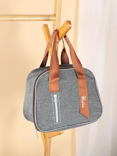 Image of Nibbler Insulated Lunch Bag for Office, School, Men, Women, Tiffin Pouch Bag, Hot & Cold Lunch Box Bags for Boys, and Girls (Grey)