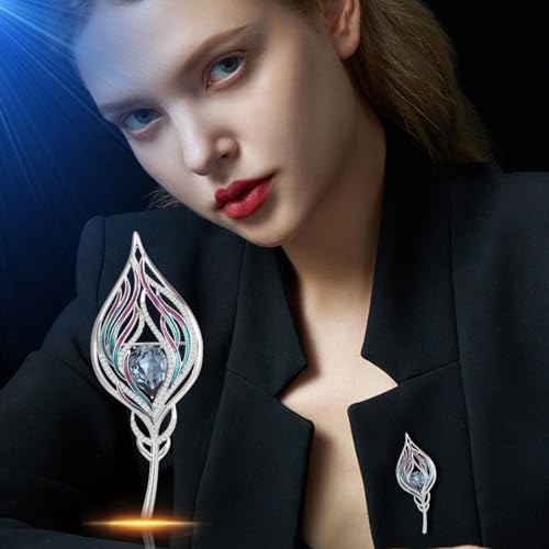 Image of Rhinestone Brooch for Women Rhinestone Brooches Pins Crystal Lapel Pin Jewelry Christmas Valentine's Day Gift for Wife Girlfriend