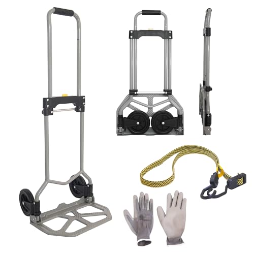 Tutticon-Carretilla Plegable de Carga y Transporte - Carro Plegable con Ruedas, Carretilla de Mano Compacta y Ligera para Uso Doméstico y Comercial, Fácil de Almacenar y Transportar.
