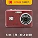 Kodak PIXPRO FZ45 Friendly Zoom Digital Camera (Red) Bundle with Folding Storage Travel Case, 128GB SD Class 10 UHS-I U1 V10 Full HD Memory Card, and Procell AA (4-Pack) (4 Items)