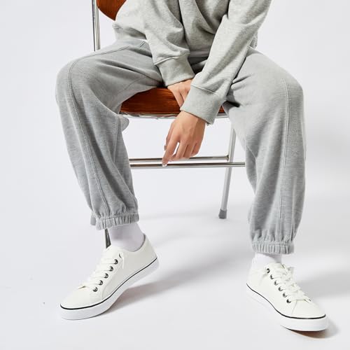Image of Women Canvas Sneaker Slip On Non Slip Casual Shoes Lace Up Canvas Low Top White Shoes Loafers for Women Fashion Black Sneaker