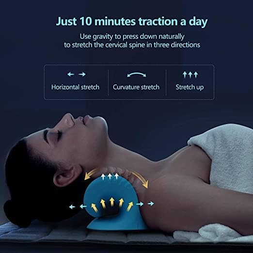 Image of ZUDELLA Foam Neck and Shoulder Relaxer, Cervical Traction Device for Tmj Pain Relief and Cervical Spine Alignment-Chiropractic Pillow, Neck Stretcher