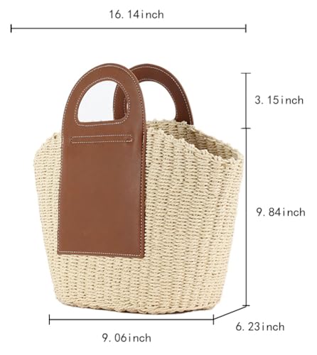 Bolso Casual de Paja Tejido en Rattan para Playa miniatura 2
