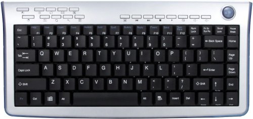 Teclado con trackball inalámbrico RF NEGRO con cargador