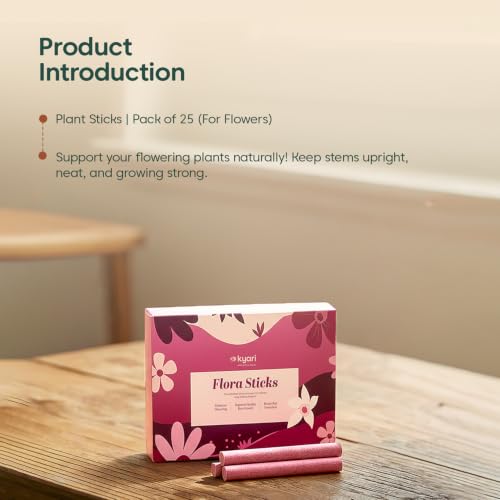 Image of Kyari Plant Fertilizer Sticks Pack of 35 - Slow Release Flower Booster Fertilizer for Hibiscus, Mogra, Rose, Bougainvillea, Peace Lily - Indoor & Outdoor Flowering Plants - 100% Natural