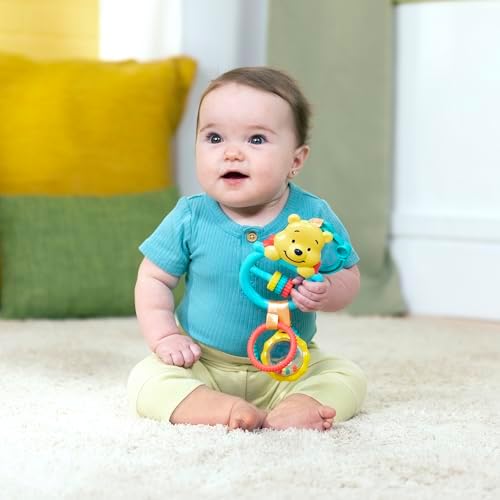 Bright Starts Disney Bebek Winnie The Pooh Meşgul Ayı Aktivite Oyuncak, Unisex Bebek Arabası Oyuncak, Yenidoğan ve Yukarı - Görsel 4