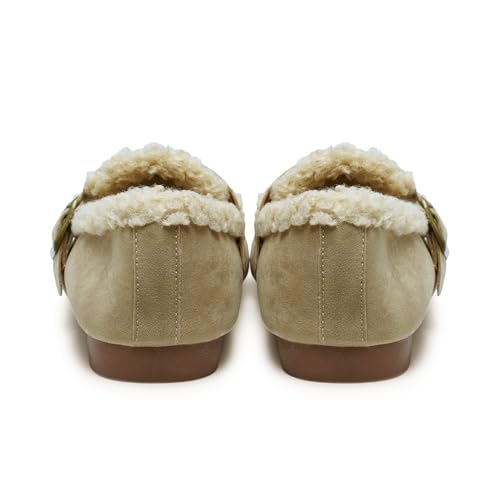 Alexis Leroy Women's Slip On Fuzzy Mules Comfortable Flat Lightweight Casual Travel Shoes3