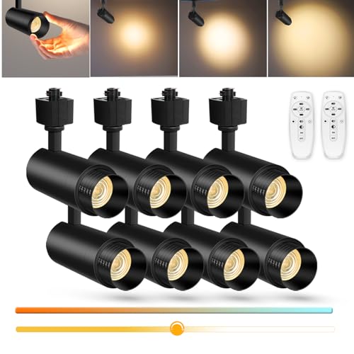 【2026 Upgraded】9-CCT 12W Zoomable LED Track Light Heads Dimmable with Remote H Track Lighting Bright Ceiling Spotlights 2700K/3000K/3500K/4000K/5000K/6000K,15°/18°/25°/38°/60° 1100lm Black 8 Pack by CoziTech - Used condition - US$124.12