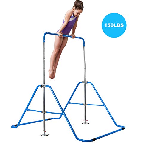 Costzon Expandable Gymnastics Training Bar, Folding Gymnastics Bar with Triangular Structure, 3 to