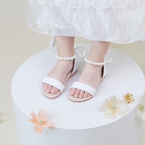 Image of PHIRAMIN Toddler Girl Sandals - Flower Girl Dress Shoes Open Toe Little Kid Wedding Party