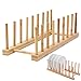 Holzsammlung 2 Pezzi Portapiatti in Legno, Vassoio Antigoccia Scolapiatti Cucina Stand per Stoviglie, Supporto per Bicchieri, Rastrelliera per Piatti, Taglieri, Filato, da Lavello o Piano di Lavoro
