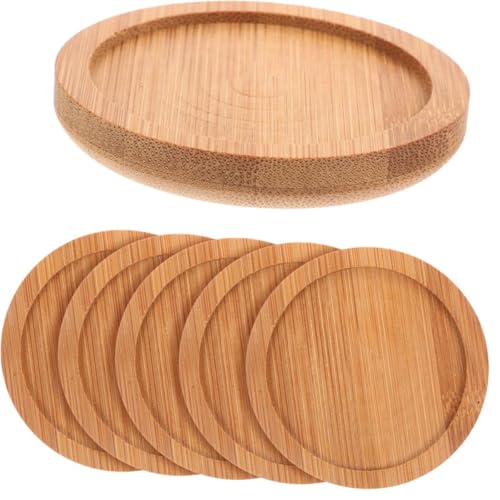 Kit 6 Porta Copos Descanso de Copos de Bambu 10x10 Premium