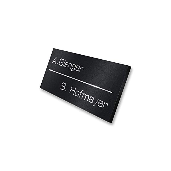 Metzler Briefkastenschild aus Edelstahl in Schwarz - wählbare Befestigung - Pulverbeschichtet RAL9005 matt - Türschild… – Bild 3