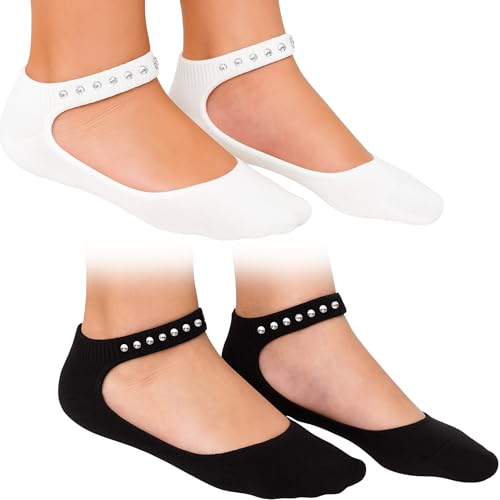 Hidey Style Youth Multipack Anklet Socks with Austrian Black Crystals (Pack of 2) – Premium Bamboo Viscose Socks for Kids Stay On All Day – Slip-Resistant Design, No Show, Washer & Dryer Friendly