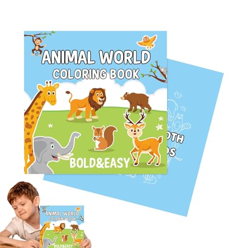 Libro da colorare sugli animali, Libro da colorare per adulti Animali,Adorabile libro da colorare | Libro da colorare con scarabocchi rilassanti per ragazze e bambini dai 3 ai 5 anni per calmare la cr