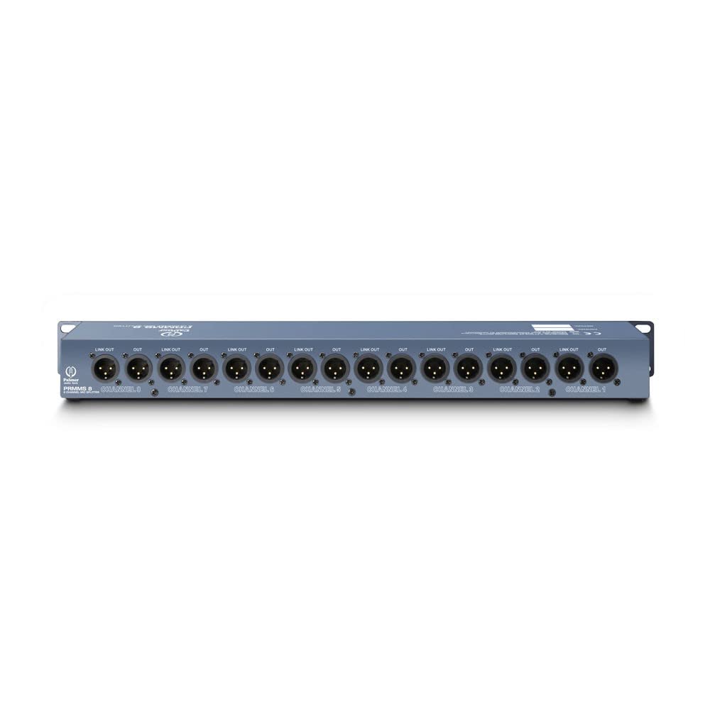 Palmer RMMS 8 - Mikrofon-Splitter, 8 symmetrische XLR Eingänge, 8-Kanal, blau, 19"