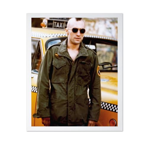 Atelier Lumiere Movie Photo - Taxi Driver 1976 - Mohawk Hairstyle Street Stance Sunglasses Intense Urban Vigilante Presence - 11x14 White Framed Wall Art Decor