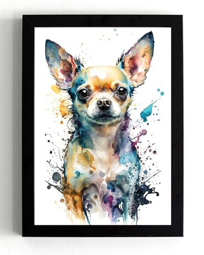 Chihuahua impression murale encadrée A5 pour sublimer votre bureau ou salon
