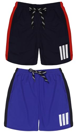 Image of 5IVE DEGREE Pack 2 Polyester Sports Shorts for Boys & Girls with Zipper Pockets