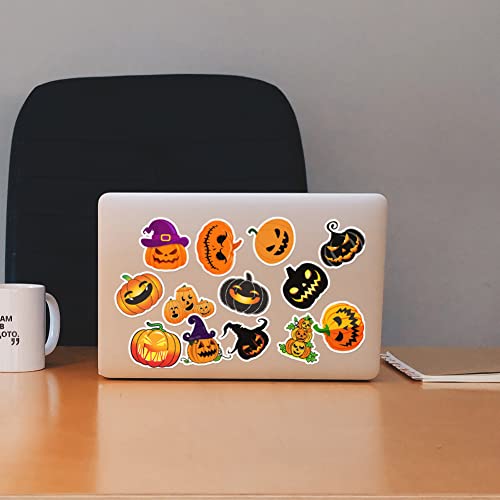 50Pcs Halloween Pumpkin Stickers,Vinyl Waterproof Stickers for Laptop,Bumper,Skateboard,Water Bottles,Computer,Phone - Image 2