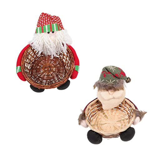 Totority Bandejas De Cesta De Natal Pratos De Doces Decorativos Cestas De Tecido Decorativas 2 Peças