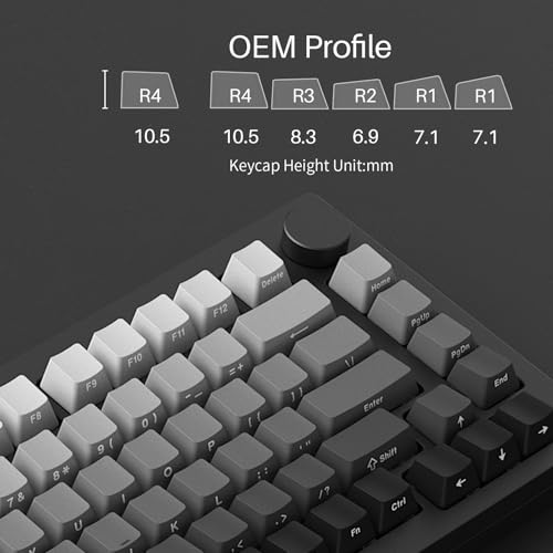 Image of MONSGEEK M1W V3 VIA Aluminum Mechanical Keyboard 75% RGB Hot-swappable Gaming Keyboard with Knob, 6000 mAH RGB Gradient Black with PBT Double Shot Keycaps Rosewood Switch